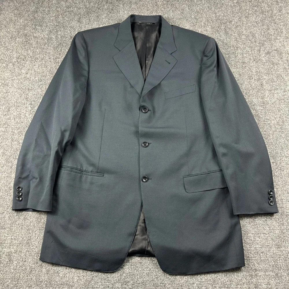 Canali Proposta‎ Blazer Mens 52 L Dark Gray Pure Wool 3-Button Sport Coat Italy